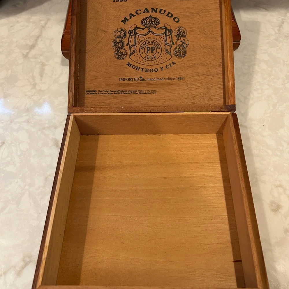 1990s Perdomo and Macanudo Wooden Cigar Boxes- Set of Two- EUC